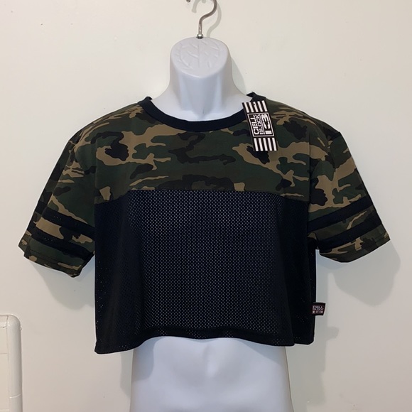 🖤BNWT Men’s Cell Block 13 Camo Mesh Crop Top🖤 - Picture 2 of 10